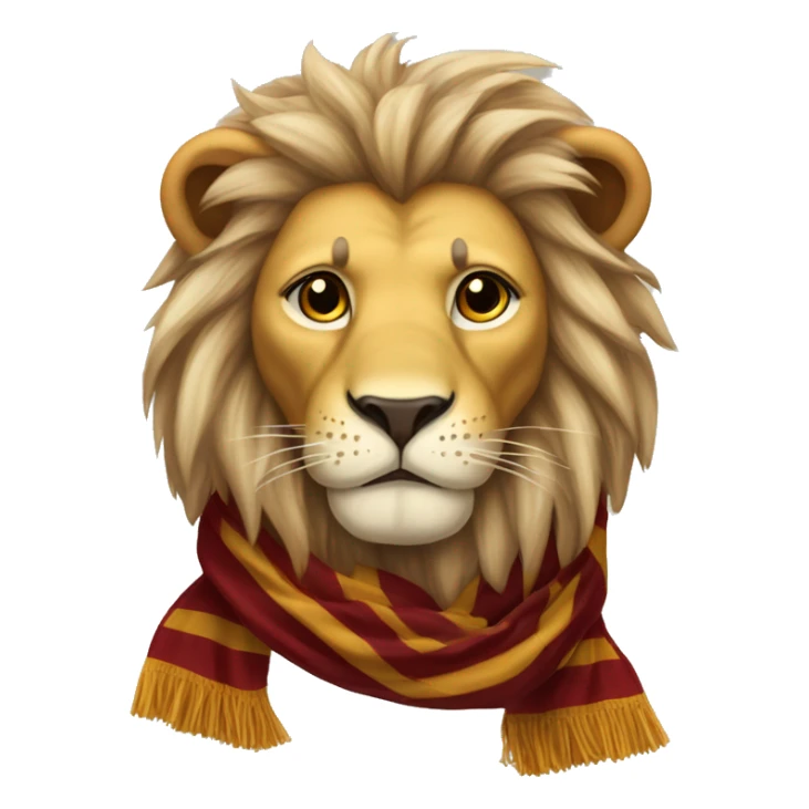 lion head with a long striped gryffindor hogwarts winter scarf sticker