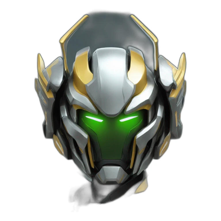 futuristic armored Omega Energy helm radiating energy sticker