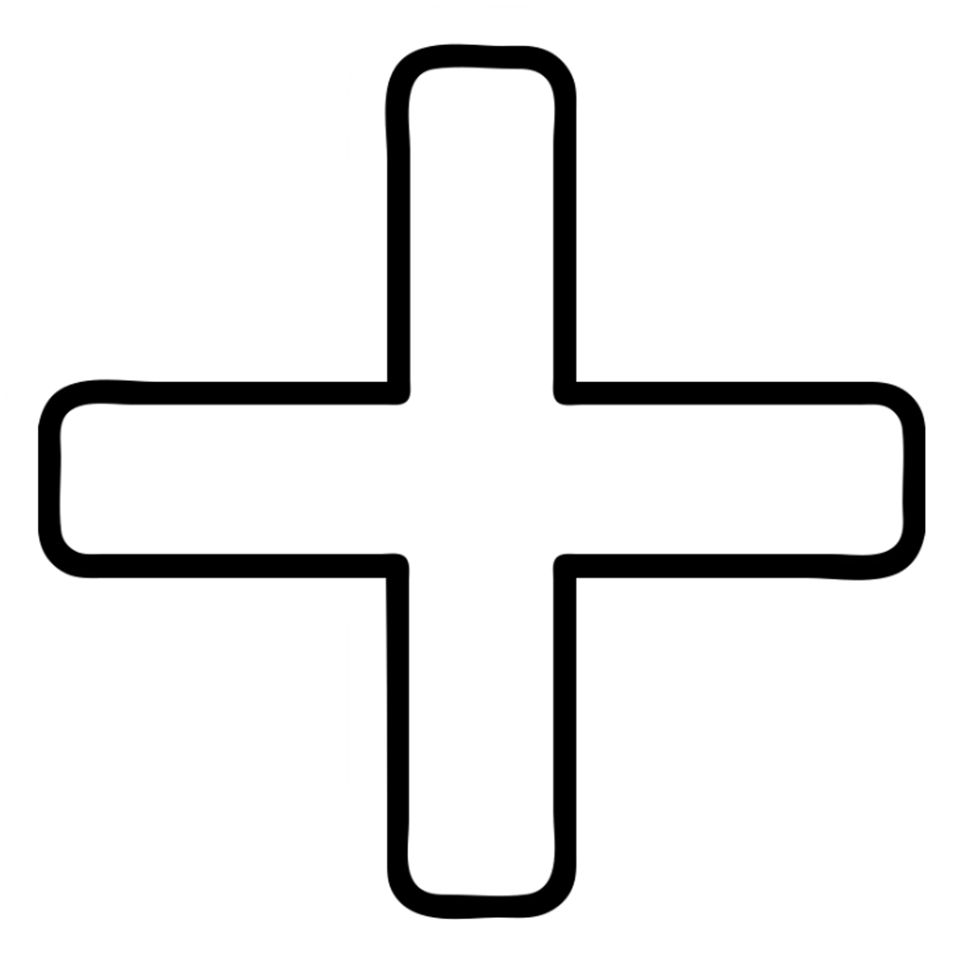 Edit the green plus sign icon to be minimal, modern, with no text and no background, focusing on a clean and sleek design. sticker