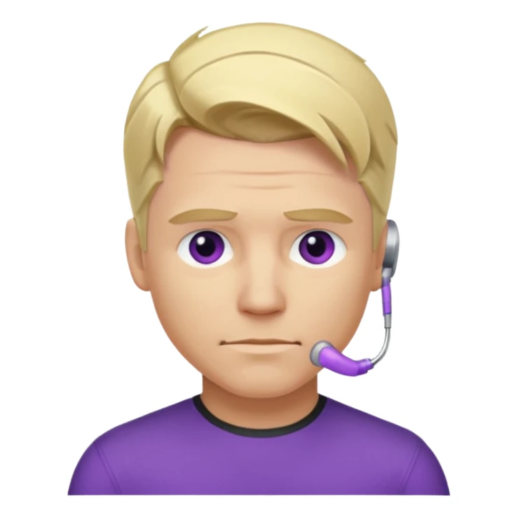 Clint barton with purple hearing aides and blonde hair sticker