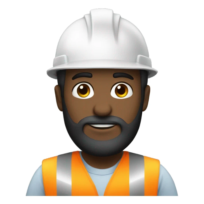 Fair skin black beard civil engineer with white helmet  sticker