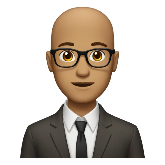 shaved man glasses brown eyes suit sticker