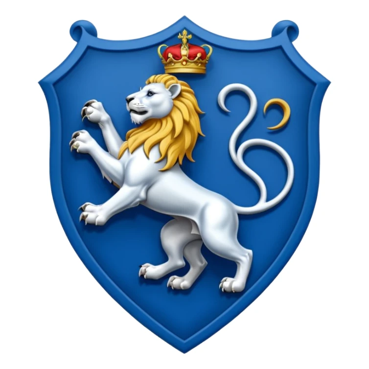Lion rampant emoji like chelsea football team with blue and white sticker