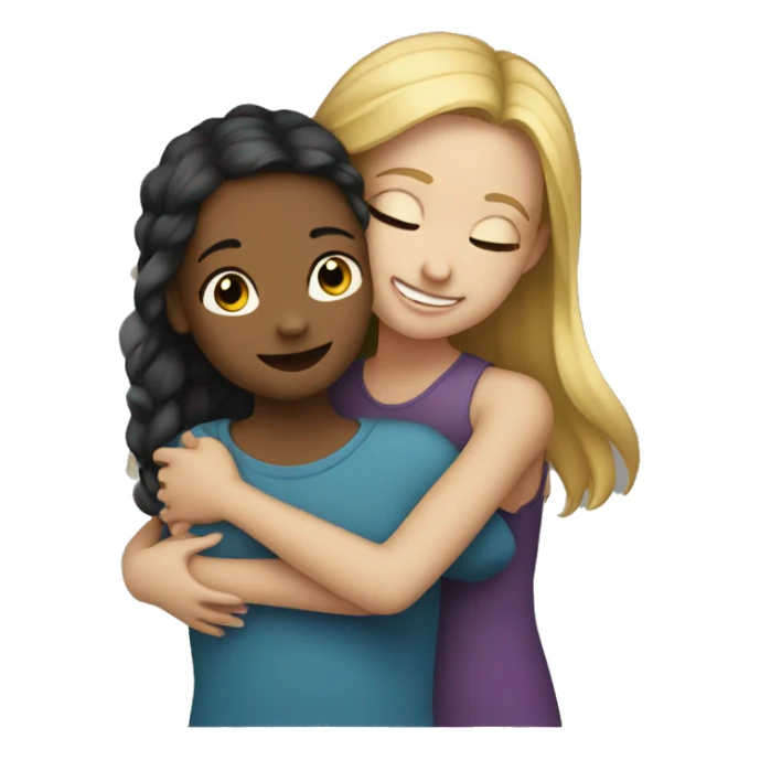 a girl’s hugging a girl sticker