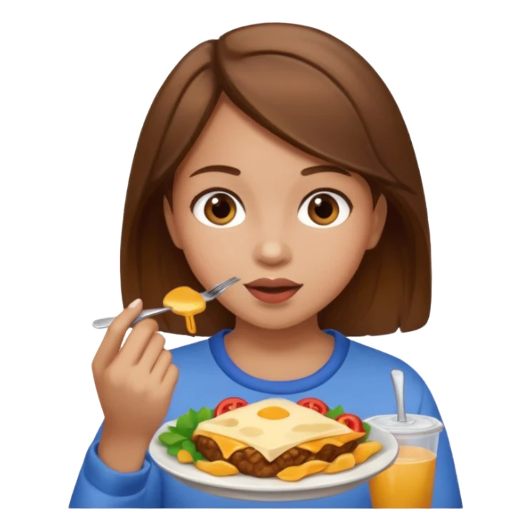 everyday life, food, girl, brown hair sticker