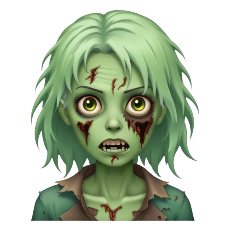 Mulher zombie cabelo meio castanho escuro  sticker