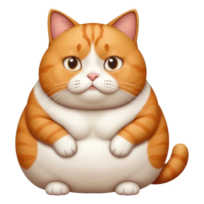 cute fat cat confused whole body sticker