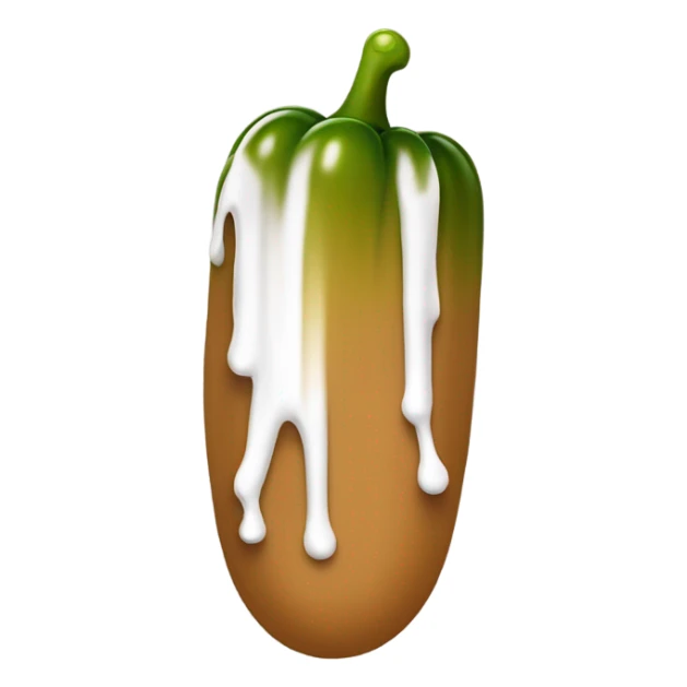 Light-brown ombre skinny long pickle with white paint dripping sticker