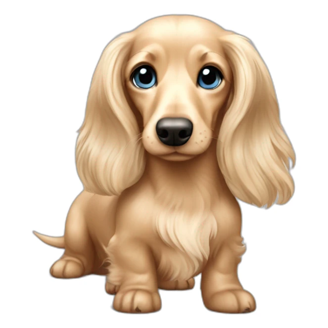 Cream Dachshund long haired blue eyed sticker