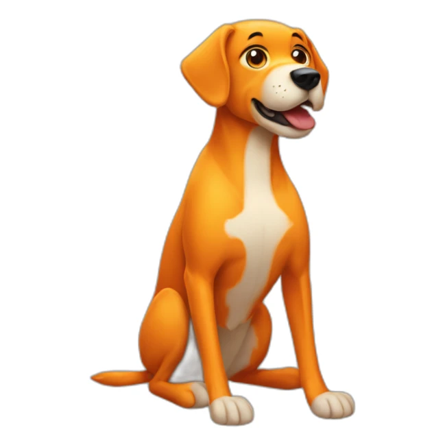 animatronic broken orange dog with no legs sticker