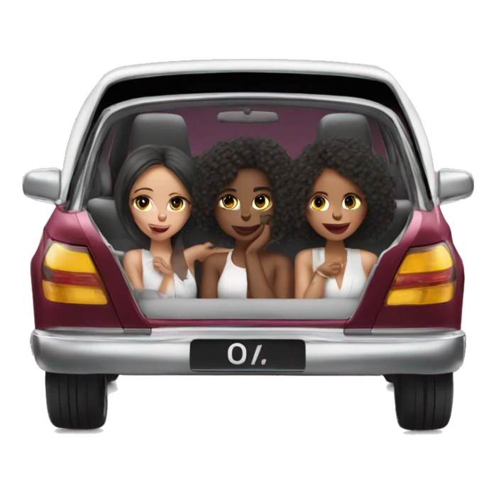 3 girls in expensive car sticker