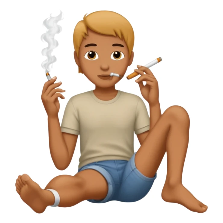 Smoking with feet sticker