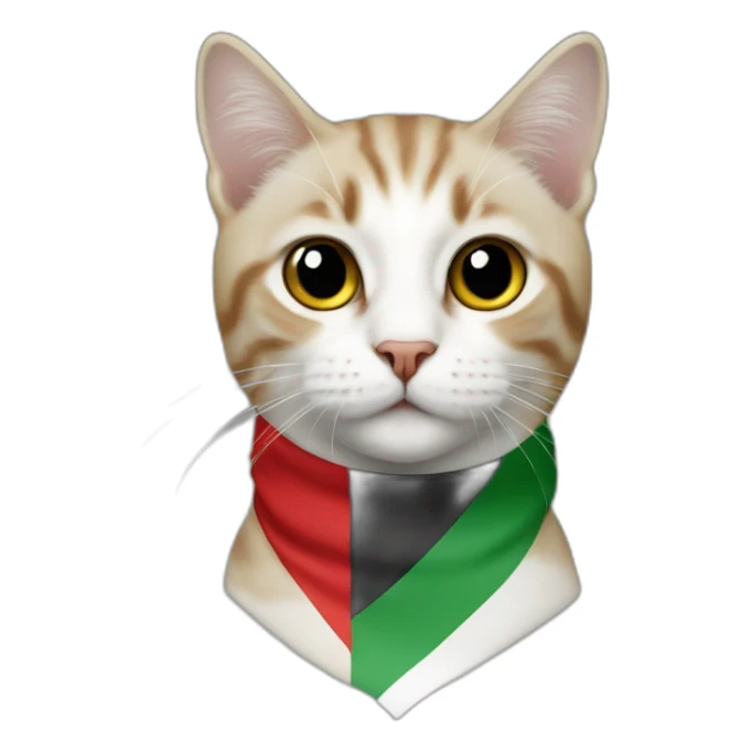 Cat the color of the Palestinian flag sticker