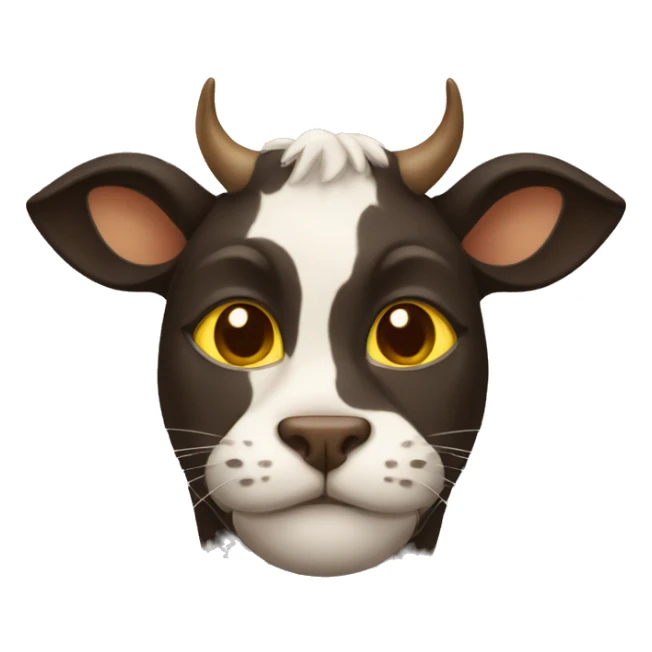 Cat with brown cow colours and yellow eyes sticker