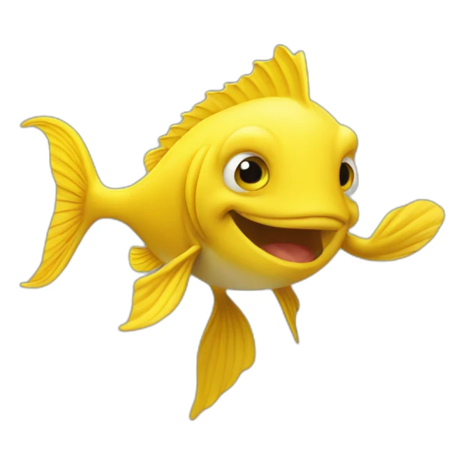 Yellow Fish saying hi to a Group of tuorism sticker