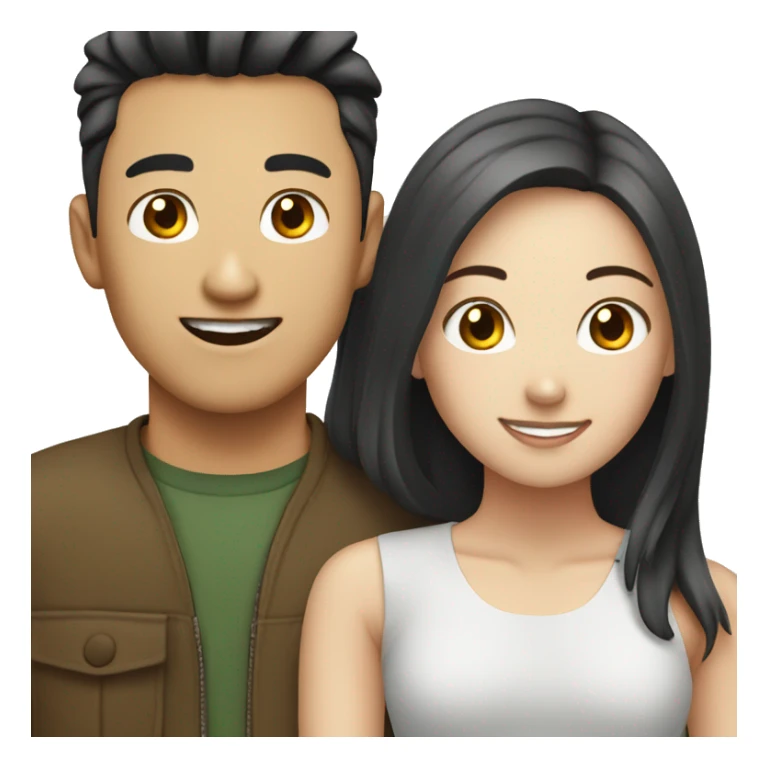 Asian guy white girl couple sticker
