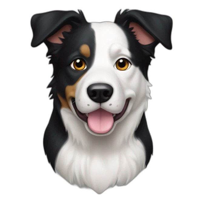 short-hair, black-and-white, border-collie-american-bulldog, white-fur-around-left-eye sticker