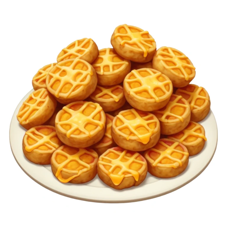 Crispy, coin-shaped tots filled with gooey cheese, savory bacon bits, and fluffy potatoes. sticker