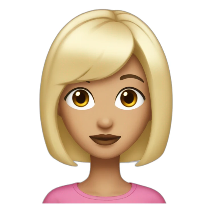 Black hair, bob cut, black eyes, super beauty girl sticker