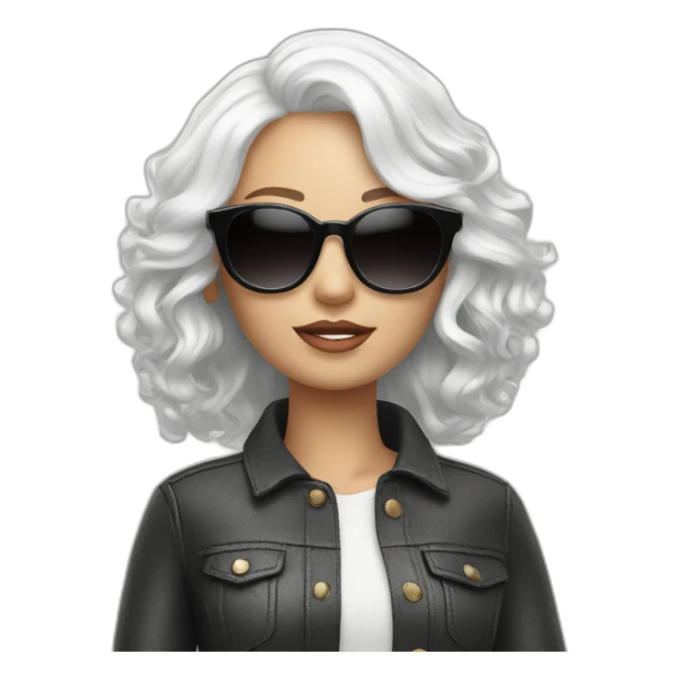 Fashion Mannequin white hair, sunglasses sticker