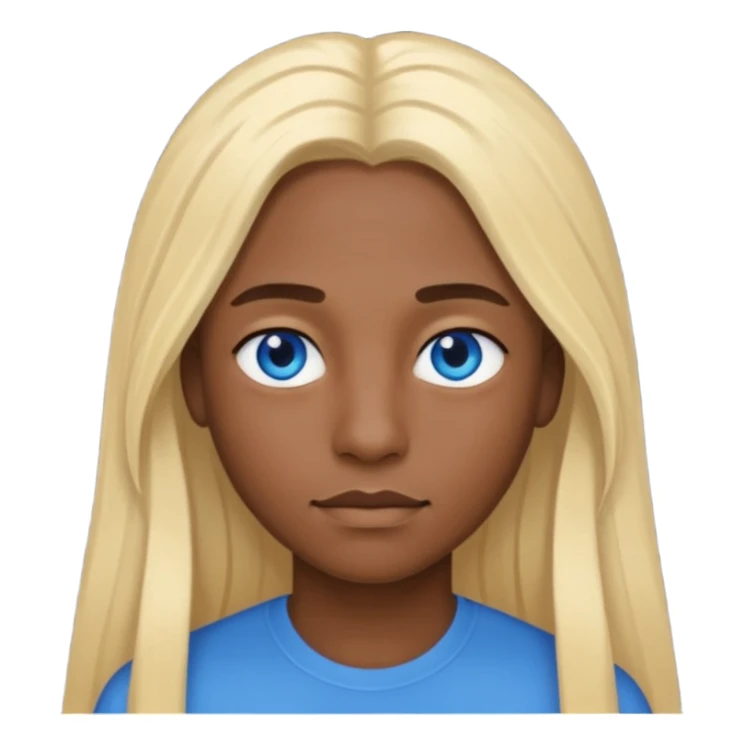 mavi gözlü uzun sarı saçlı zenci sticker