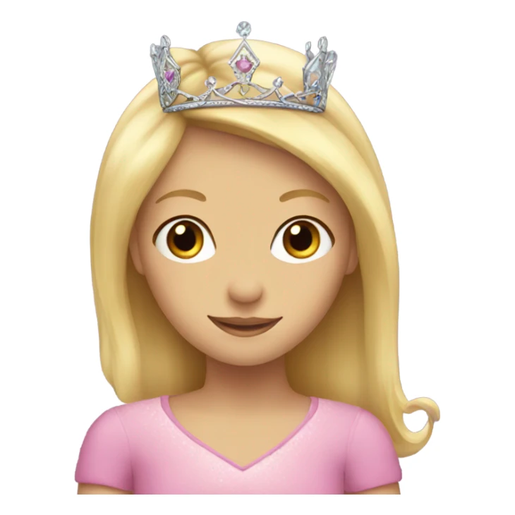 Blonde haired girl with princess crown sticker