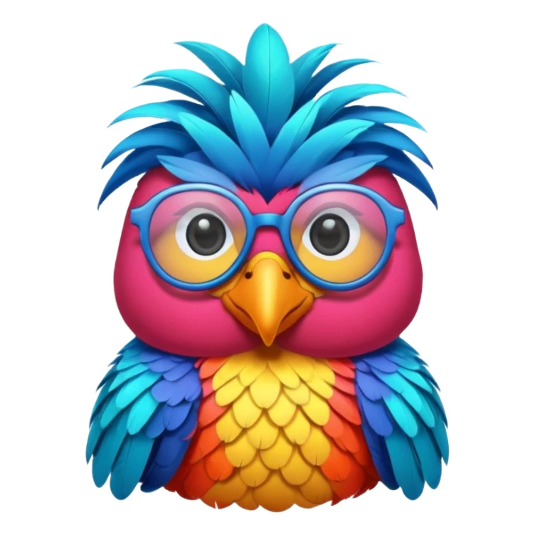 cool colorful bird with glassess sticker