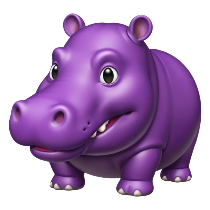A hippo made of eggplant sticker