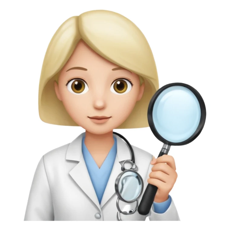 medica de jaleco com uma lupa sticker