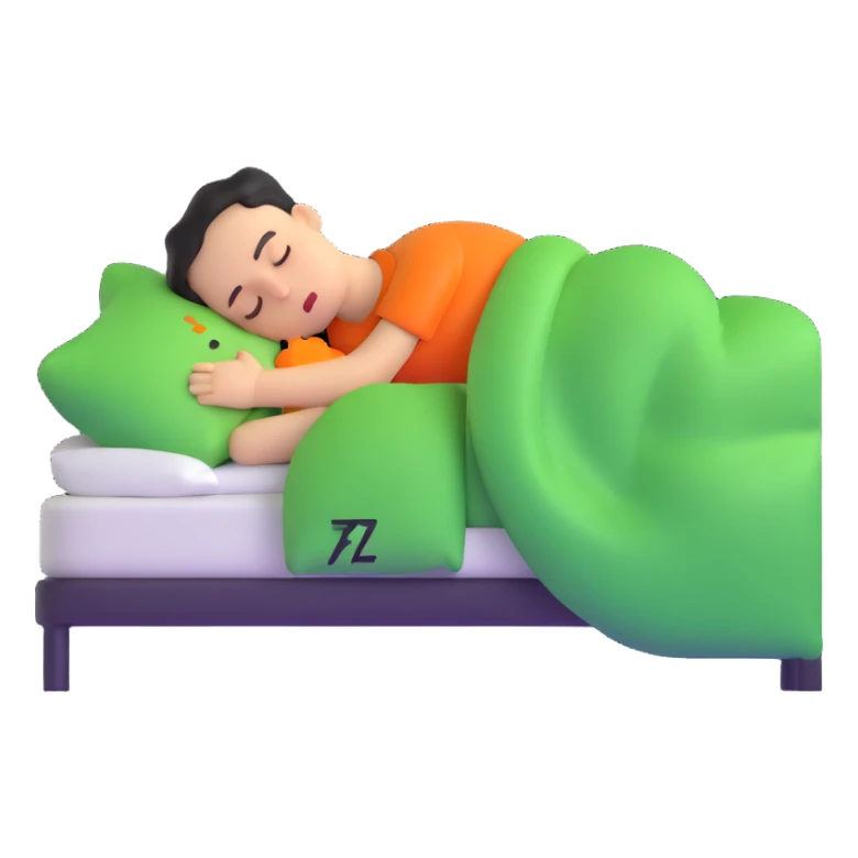 boy sleeping peacefully with Z symbols representing snoring sticker