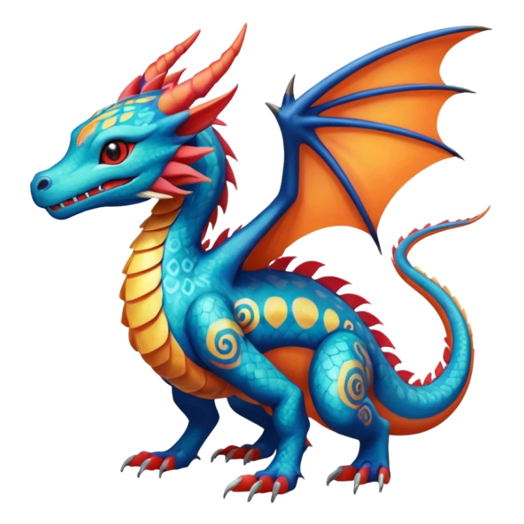  exotic tropical ornate dragonic Asian painted cyber-Sleuth-Loyd-Garmaddon-Litten-Linoone-Noibat-Fakémon-Pokémon-Vernid-creature sticker
