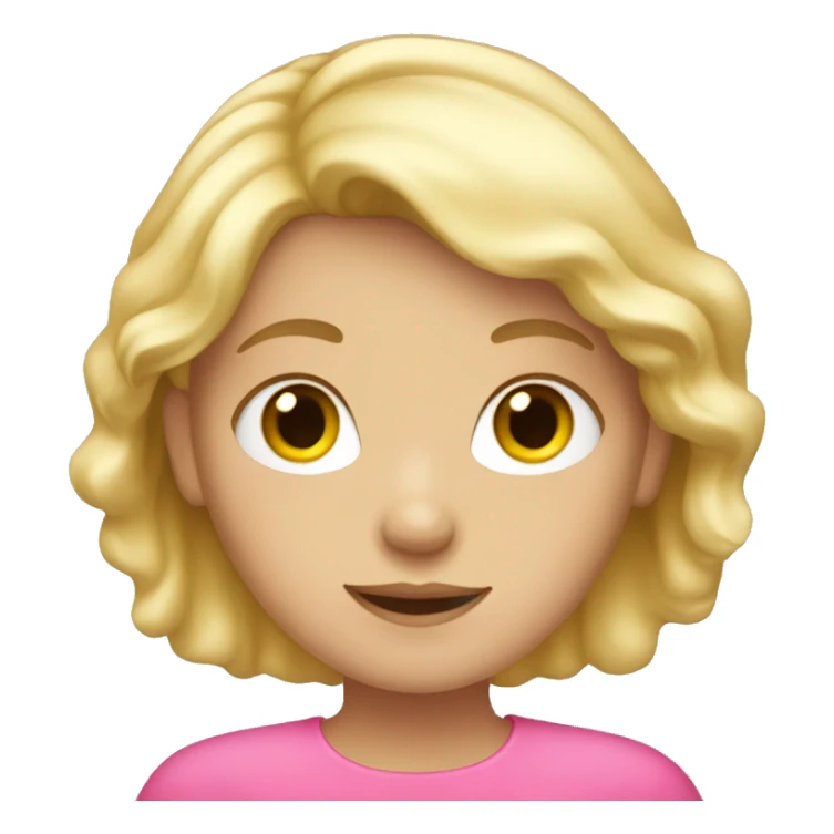 blonde haired girl with a pink top sticker