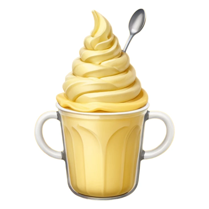 Dole whip in a cup with a spoon sticker