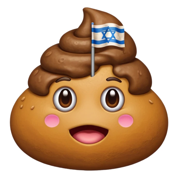 Israel flag centar in poop emoji sticker