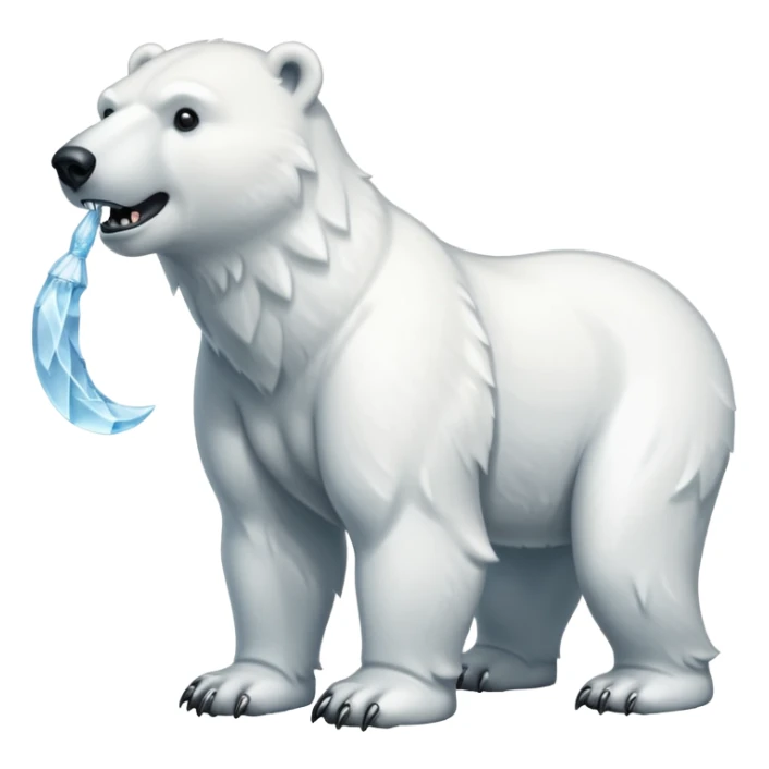 Polar bear with a wolf’s tail, thick neck fur, and short saber fangs sticker