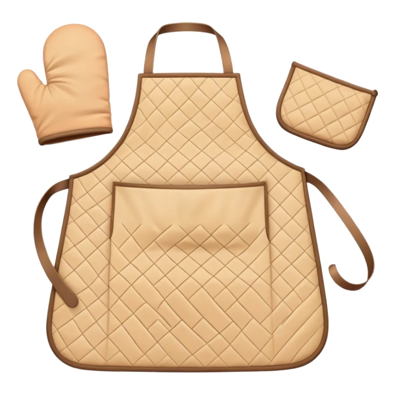 Cinematic Realistic Apron & Oven Mitts, a neatly folded soft pastel apron with subtle fabric textures, resting next to thickly padded oven mitts with a quilted pattern, warm golden kitchen lighting reflecting off the fabrics, evoking a sense of homely warmth and culinary creativity. sticker