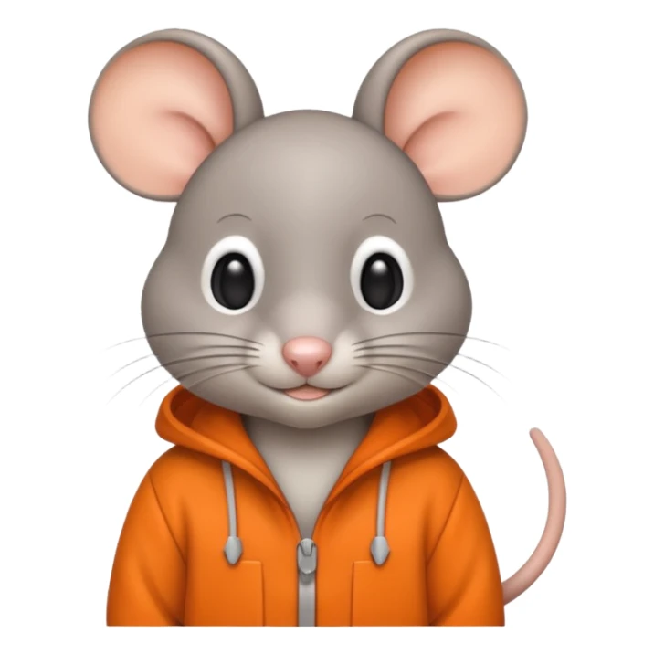 a grey mouse Prison wear orange jumpsuit sticker