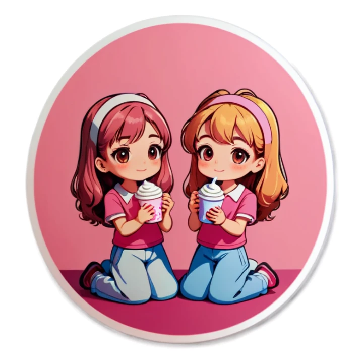 Aesthetic morning girls pink sticker