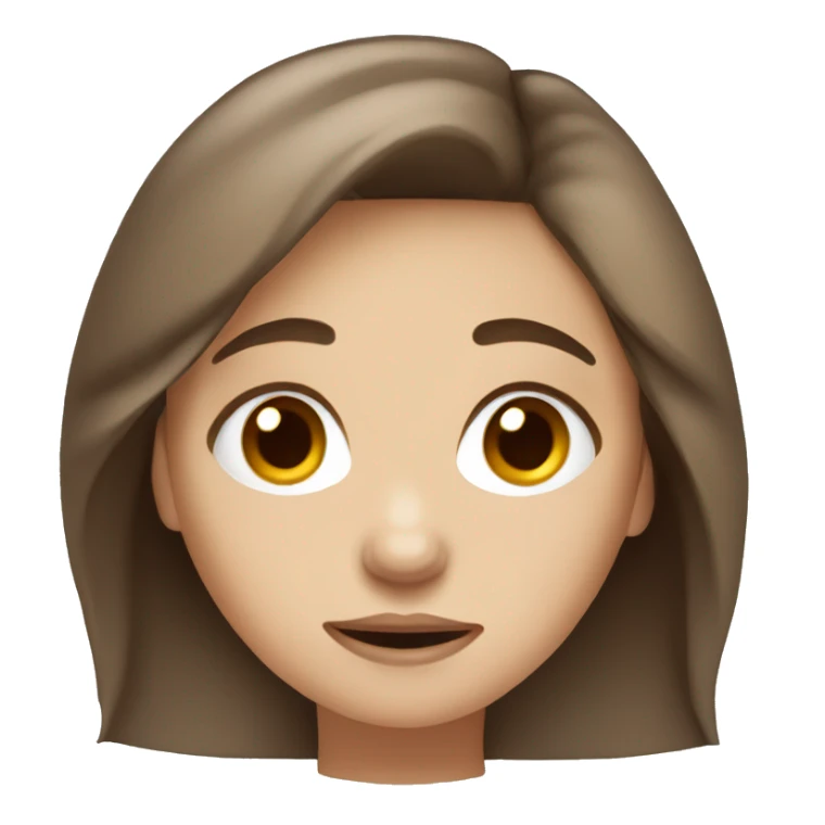 girl tired with brown hair and blue eyes sticker