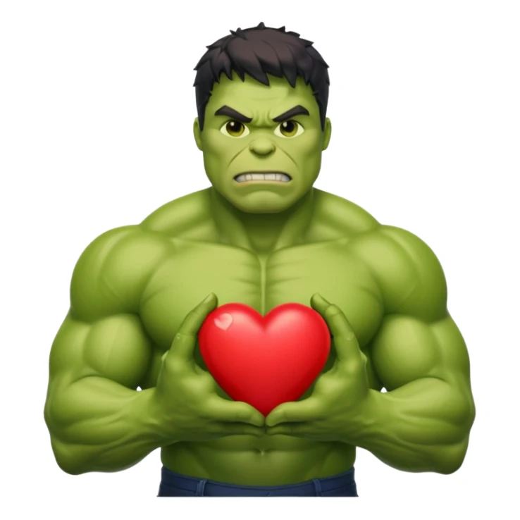 hulk with heart sticker