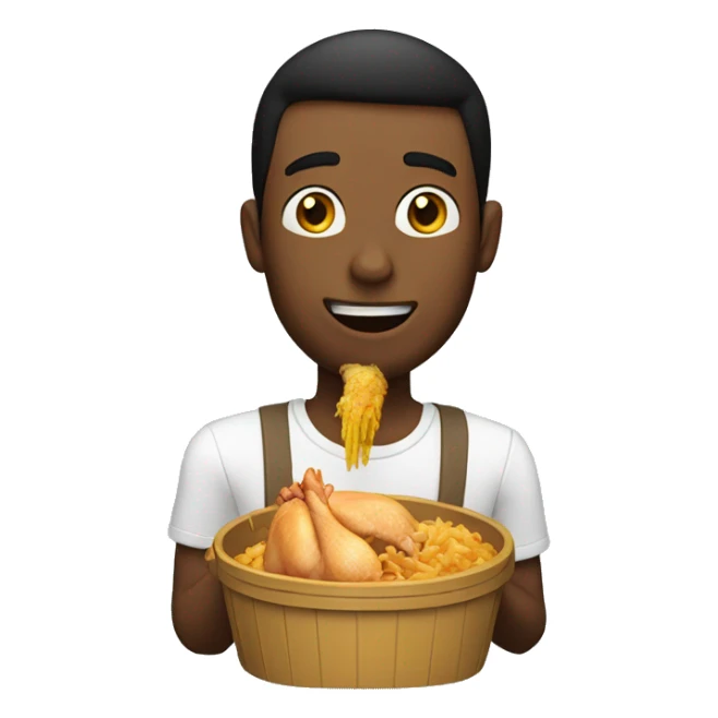 Guy eating a huge bucket of chicken sticker