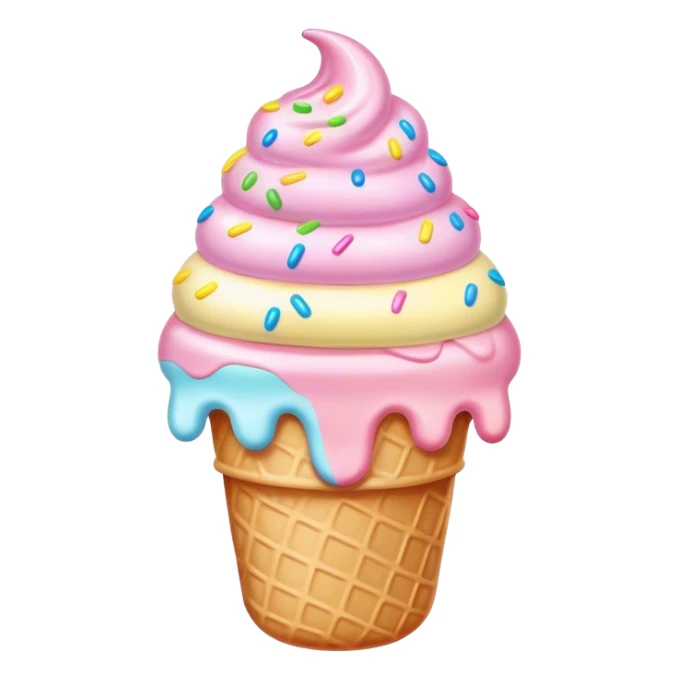 Melted kawaii pastel ice cream sticker