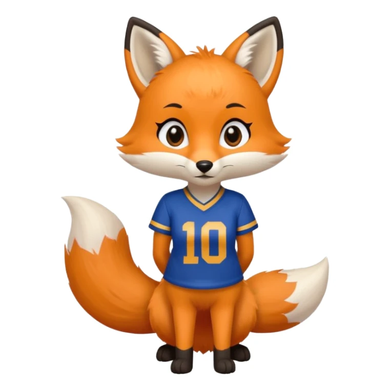 A cute girl fox with a bushy tail wearing a LA Rams shirt sticker