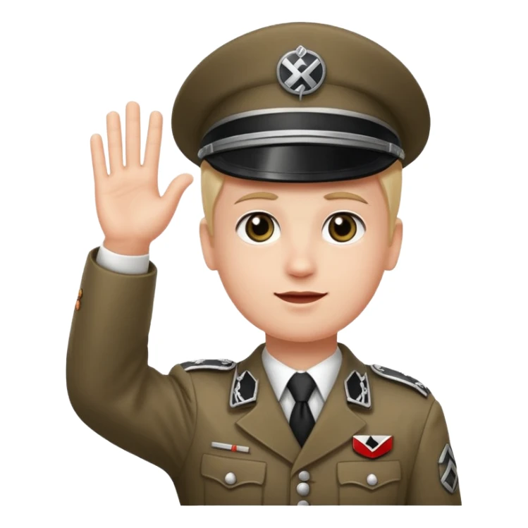 Hand up emoji in nazi uniform sticker