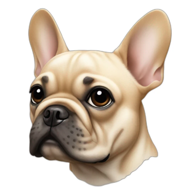 Beige French bulldog with black dots on the head sticker