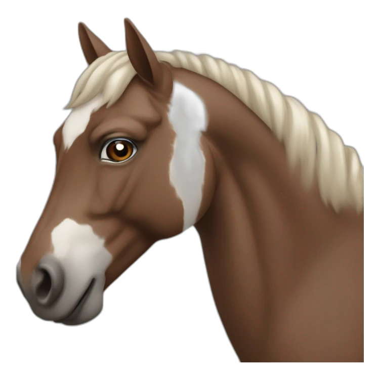 Cheval blanc et marron aux yeux bleus sticker