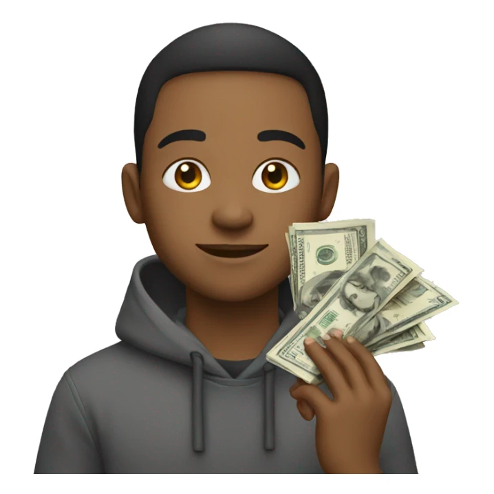 white and young person  with money sticker