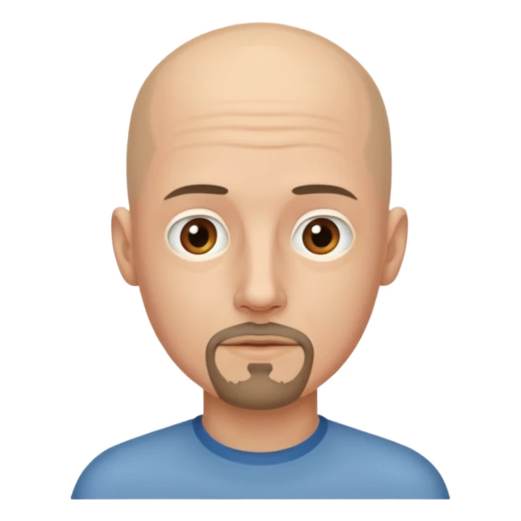 Hombre delgado piel clara sin cabello con perilla sticker