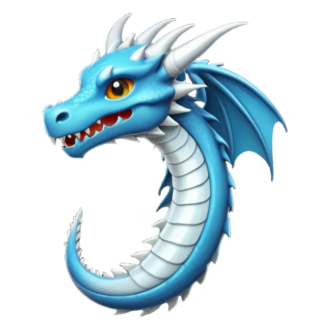 iOS style emoji, minimal dragon fang, dark fantasy object sticker