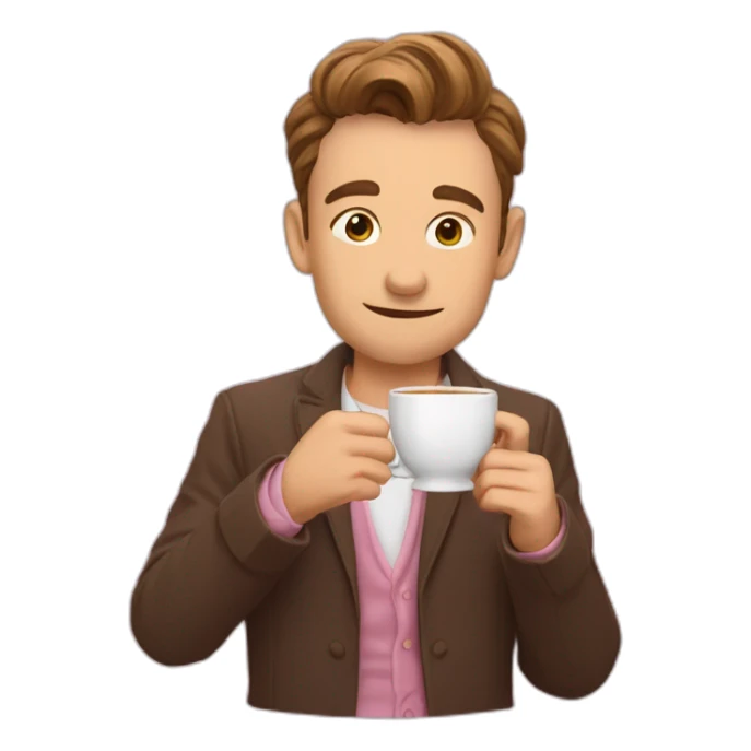 vasek mlejnsky sipping tea with pinky finger up sticker
